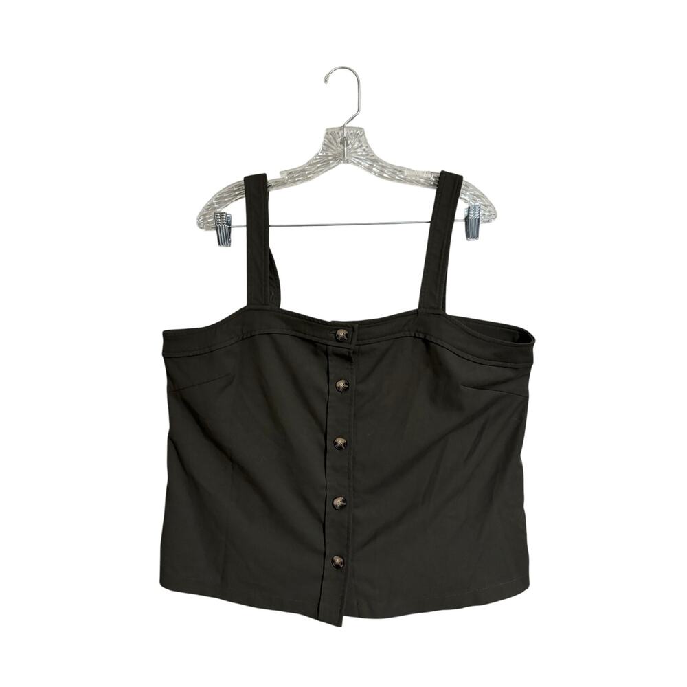 Alex Marie Button Front Boxy Army Green Tank XL